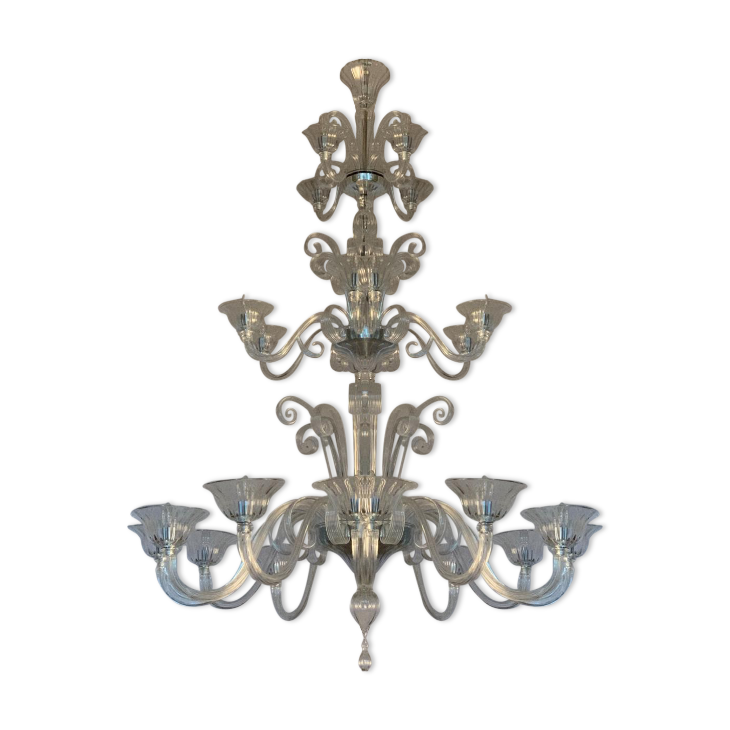 Chandelier three floors in glass of murano