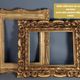 Frame hollow edges gold leaf 47,5x43 leaf 35,5x30,7 cm