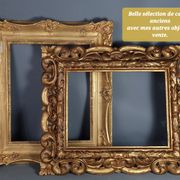 Cadre bords creux doré feuille d'or 47,5x43 feuillure 35,5x30,7 cm