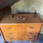 Commode pieds compas en chêne, France années 60