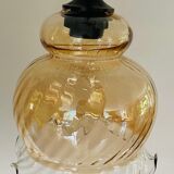 Tulip suspension in vintage amber glass