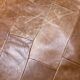 Brown suede patchwork leather pouf