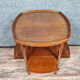Table a thé louis xvi en acajou clair et filets vers 1900
