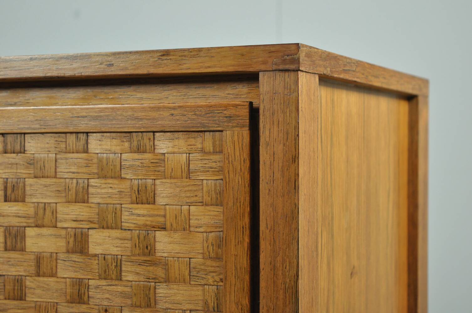 Vintage German Rio sideboard in rosewood, woven finish, Leo Bub, 19