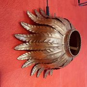 Vintage gold metal flower wall light or ceiling light.