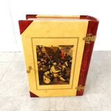 Italian Goatskin Book Shaped Dry Bar Cabinet by Aldo Tura, 1950s