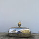 Silver metal glans butter dish