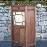 Napoleon III library cabinet or partition cabinet, furniture with beveled display window