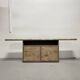 Console italienne vintage des années 1980, buffet en cuir