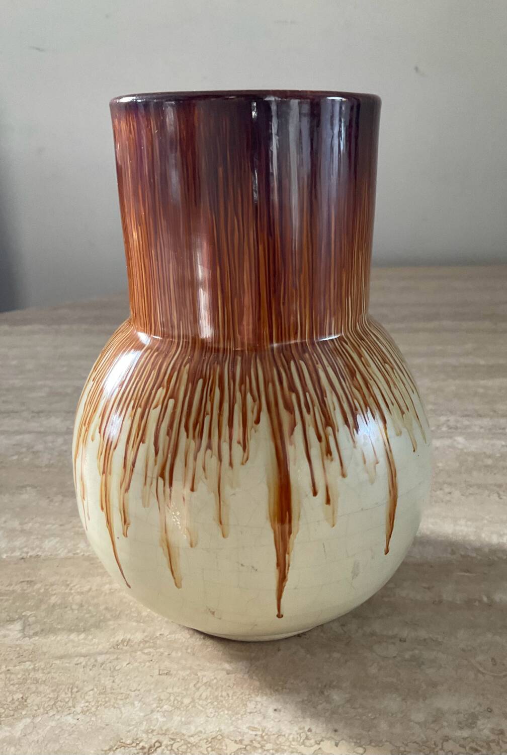 Vintage glazed terracotta vase