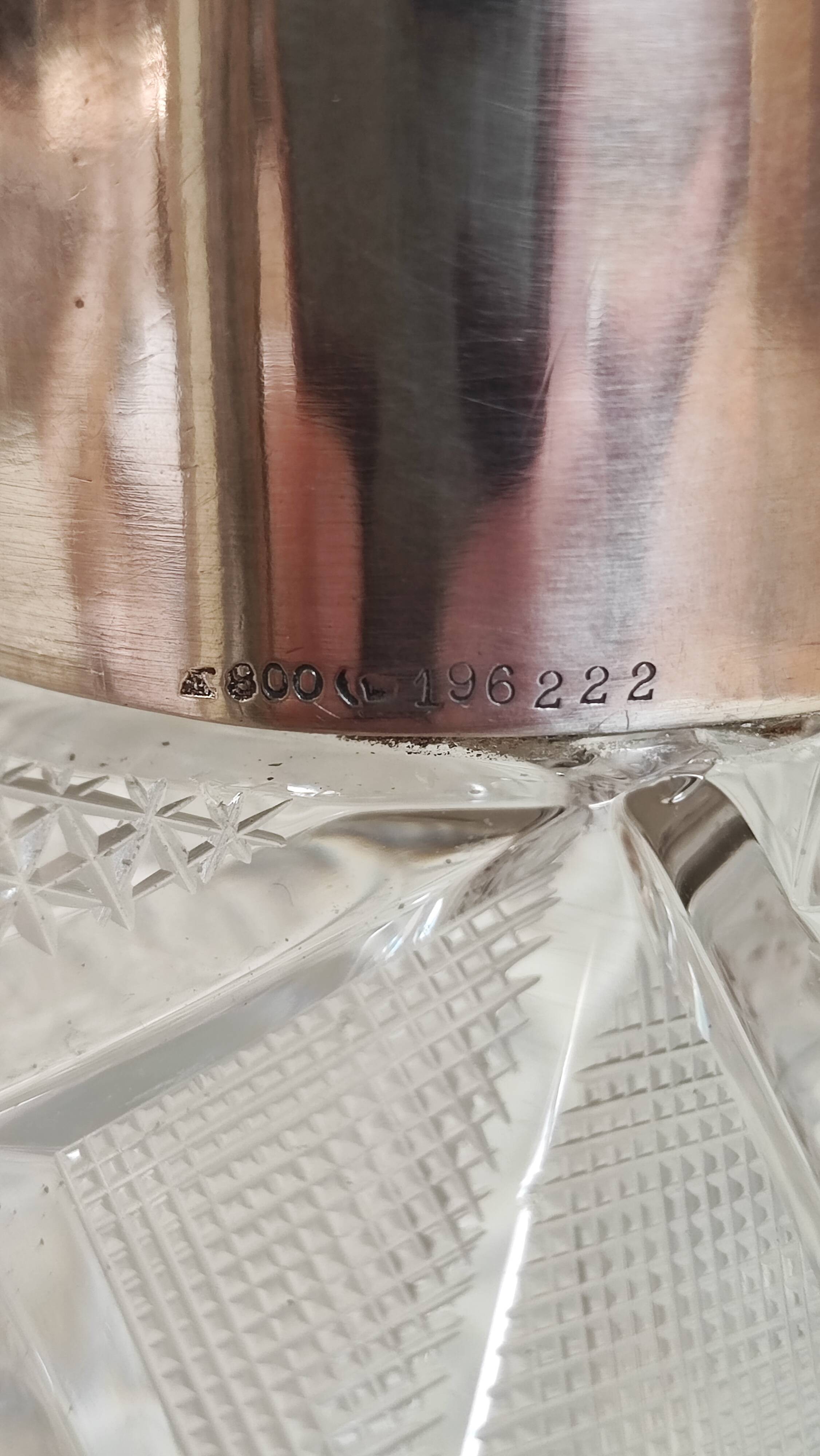 Pichet en cristal allemand et en argent sterling
