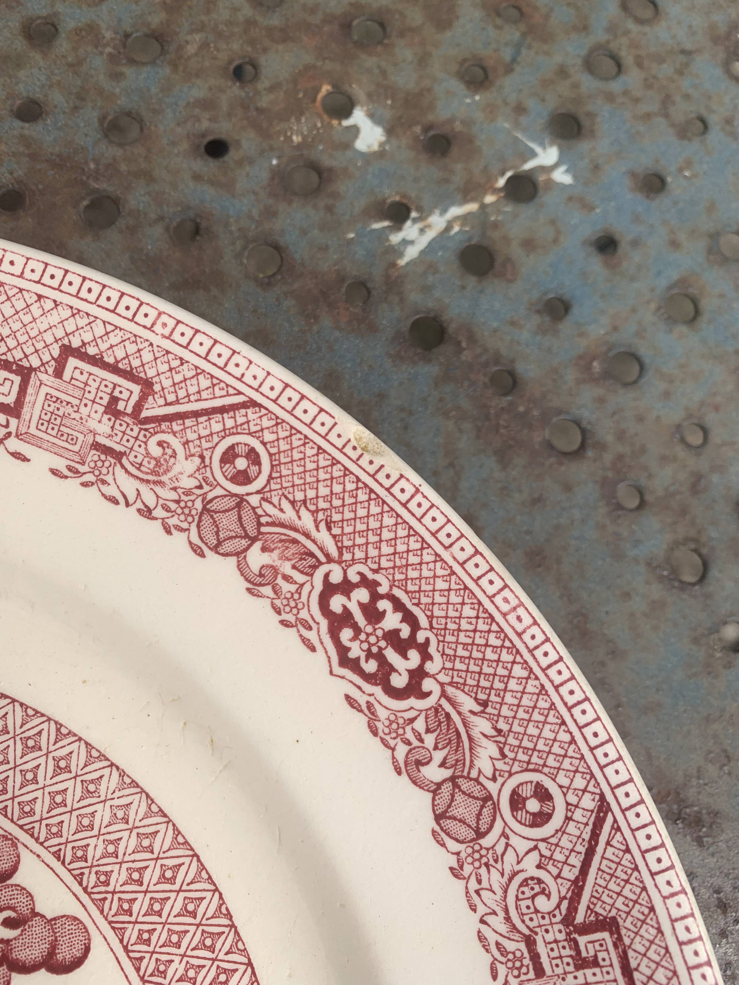 Iron earth cake dish, willow, hamage moulin des loups, north, old