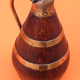 1940s Cider barrel pitcher Oak wood encircled with riveted copper