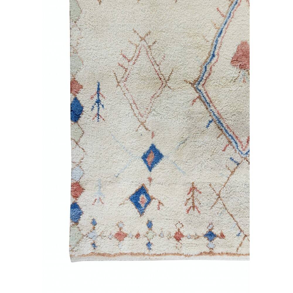 Moroccan Azilal Style Tulu Rug, 100% Soft, Cozy Wool, HandKnotted Beni Ourain Design Carpet