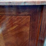 Chest of drawers old marquetry marble top style louis xvi