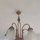 Lustre art deco en bronze 5 tulipes