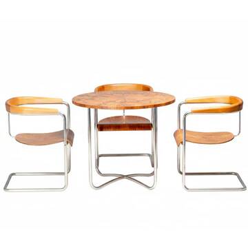 Czechoslovak Functionalist chairs, attributed to Jindřich Halabala, 1930s