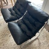 Black chrome retro armchair