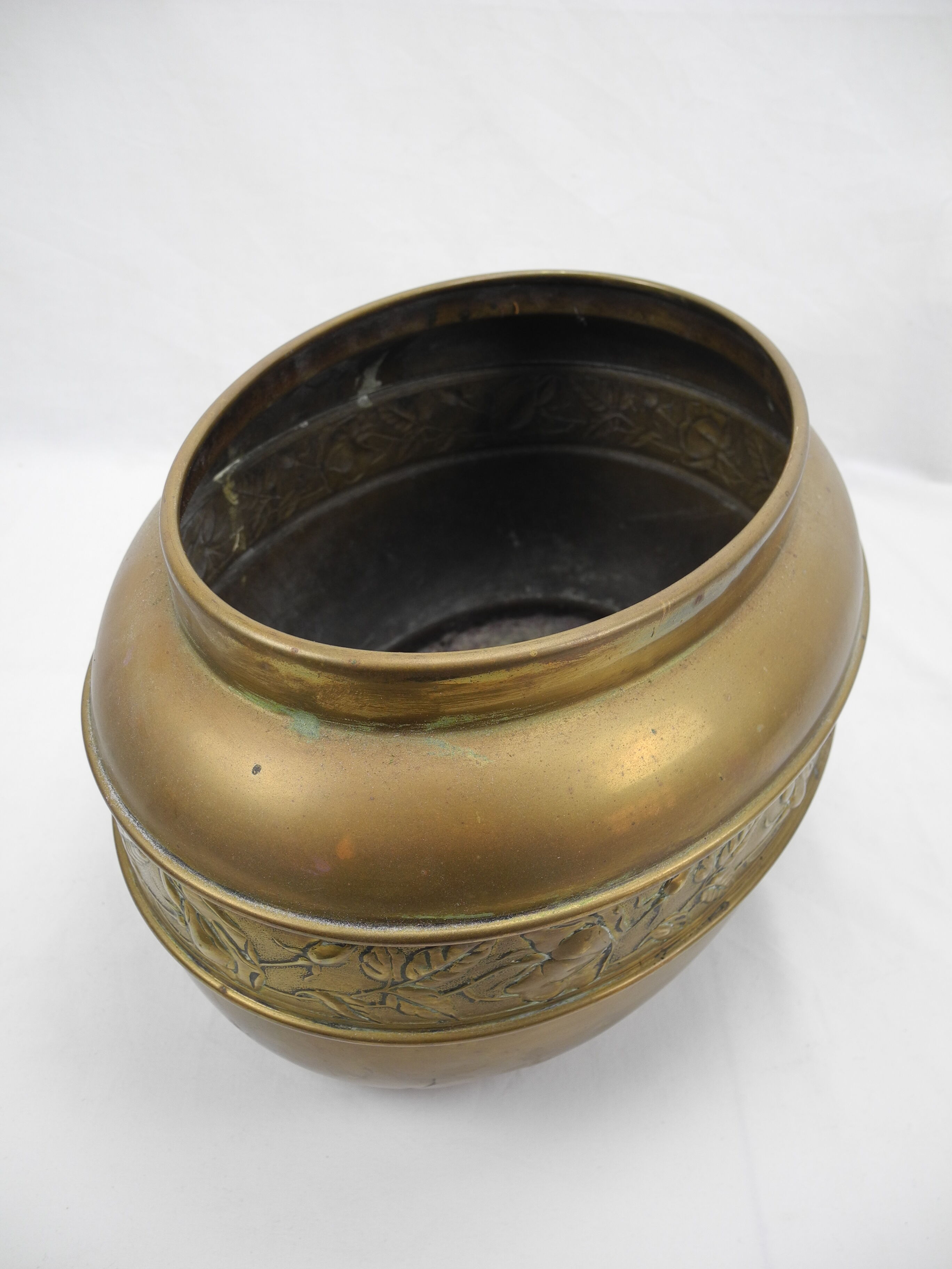 Old planter cache pot brass old brass plant flowers pot