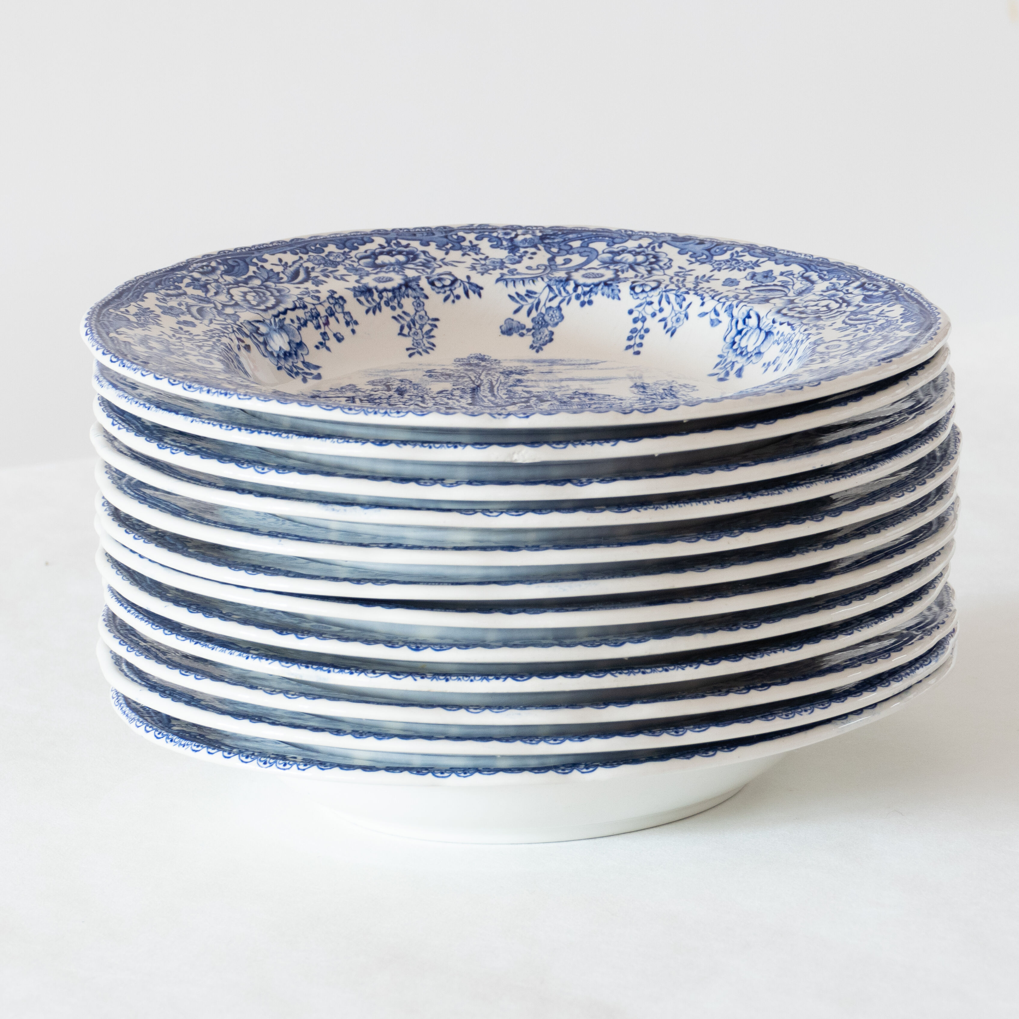 6 old hollow plates KG Lunéville