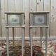 Paire de tables de chevets de style Louis XVI en bois peint