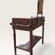 Dressing table in walnut and marble, late 19th century.