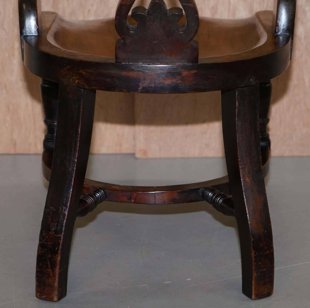 Victorian captain's chair in walnut from Eton College