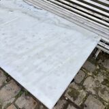 Bistro table in grey marble and black cast iron 100 x 60 cm