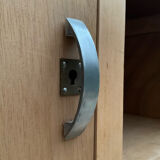 Armoire parisienne asymétrique bois brut 1950