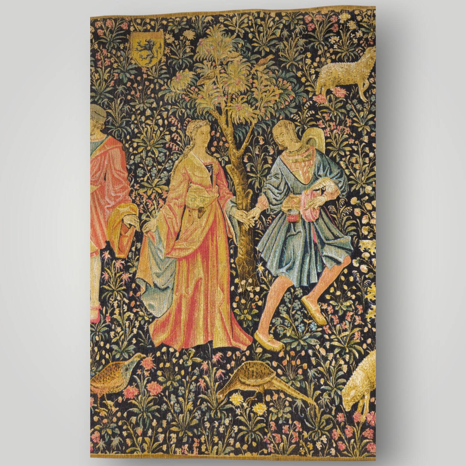 Vintage French Tapestry “La Dame” Artis Flora, Medievale , Musée du Louvre