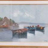 Oil painting on canvas Marine 50x70 Years 60/70 Renato Vitali