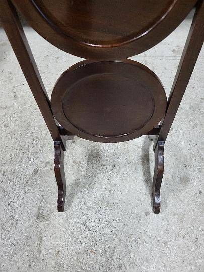 Folding mahogany cake stand