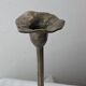 Pair of metal flower candlesticks