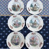 Assiettes à dessert Sarreguemines, collection "Ma Normandie"
