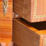 Pair of Bedside Tables / Salon in Marquetry Transition Style Louis XV/Louis XVI