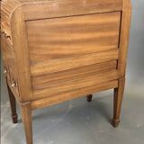 EAGLE in Paris. Wooden archive cabinet opening with two drawers and a curtain.