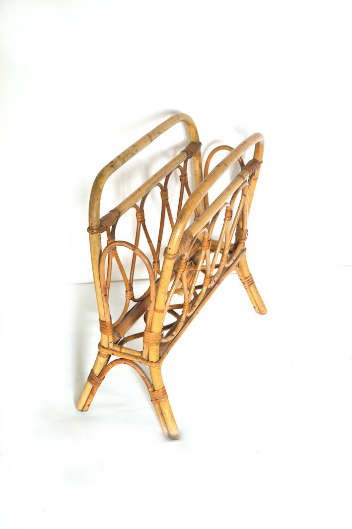 Rattan magazine rack