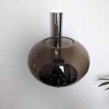 PAIR OF WALL LIGHTS BY SCIOLARI - VINTAGE SMOKED GLASS AND CHROME