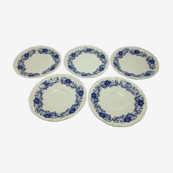 Lot of 5 plates for dessert Sarreguemines Derby