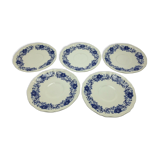 Lot of 5 plates for dessert Sarreguemines Derby