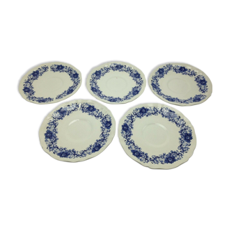 Lot of 5 plates for dessert Sarreguemines Derby