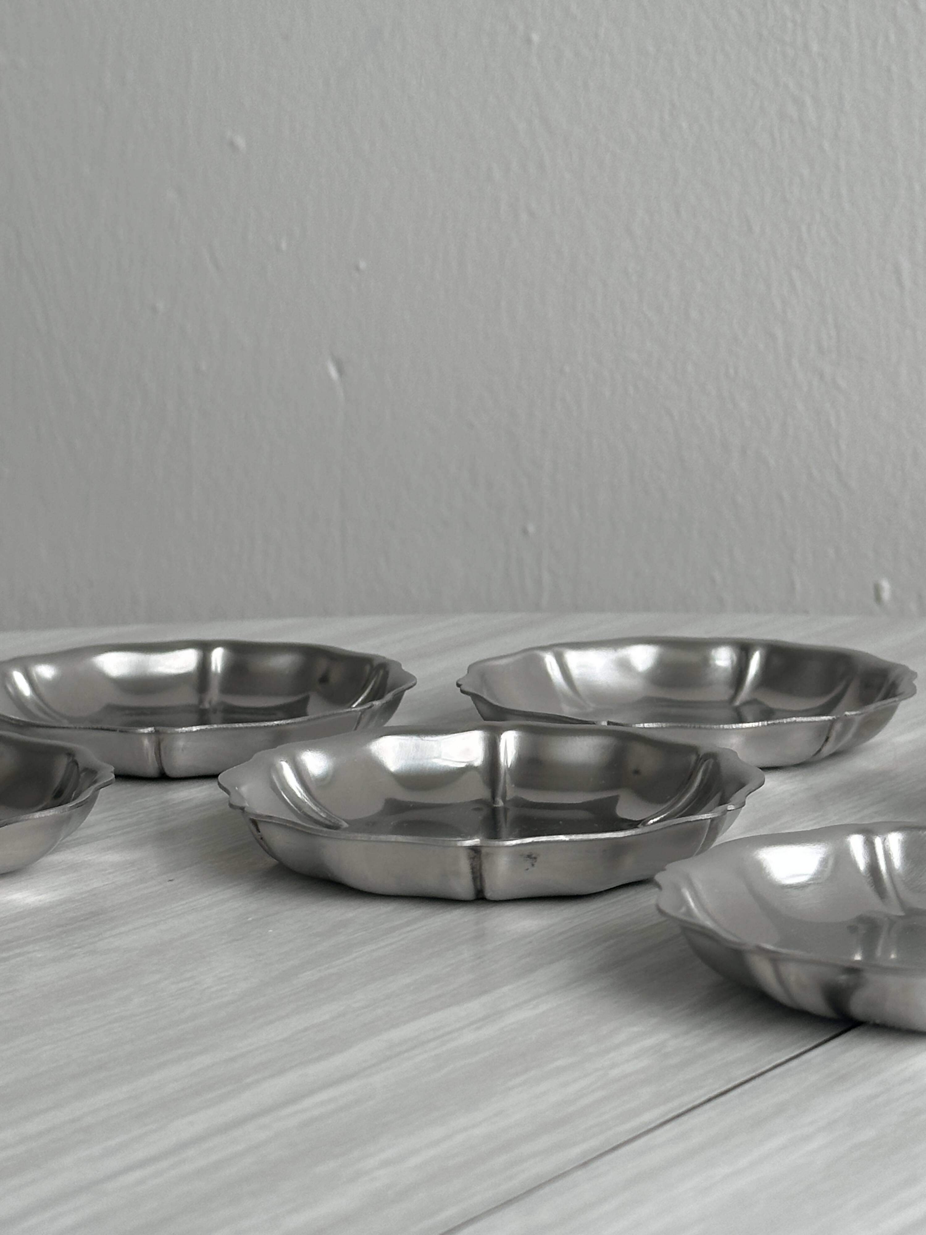 Lot de 6 coupelles inox brillant