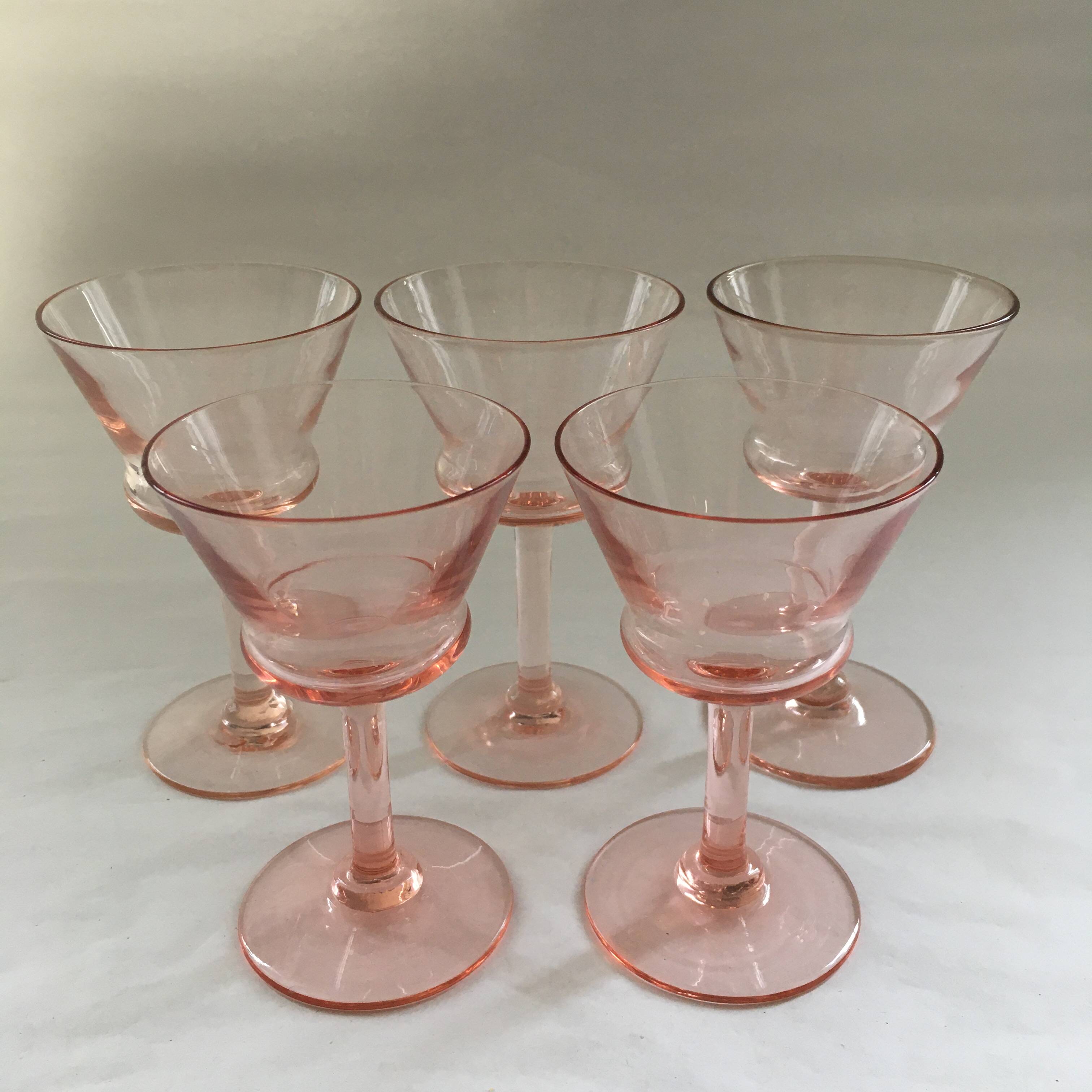 Set de 5 verres rosés