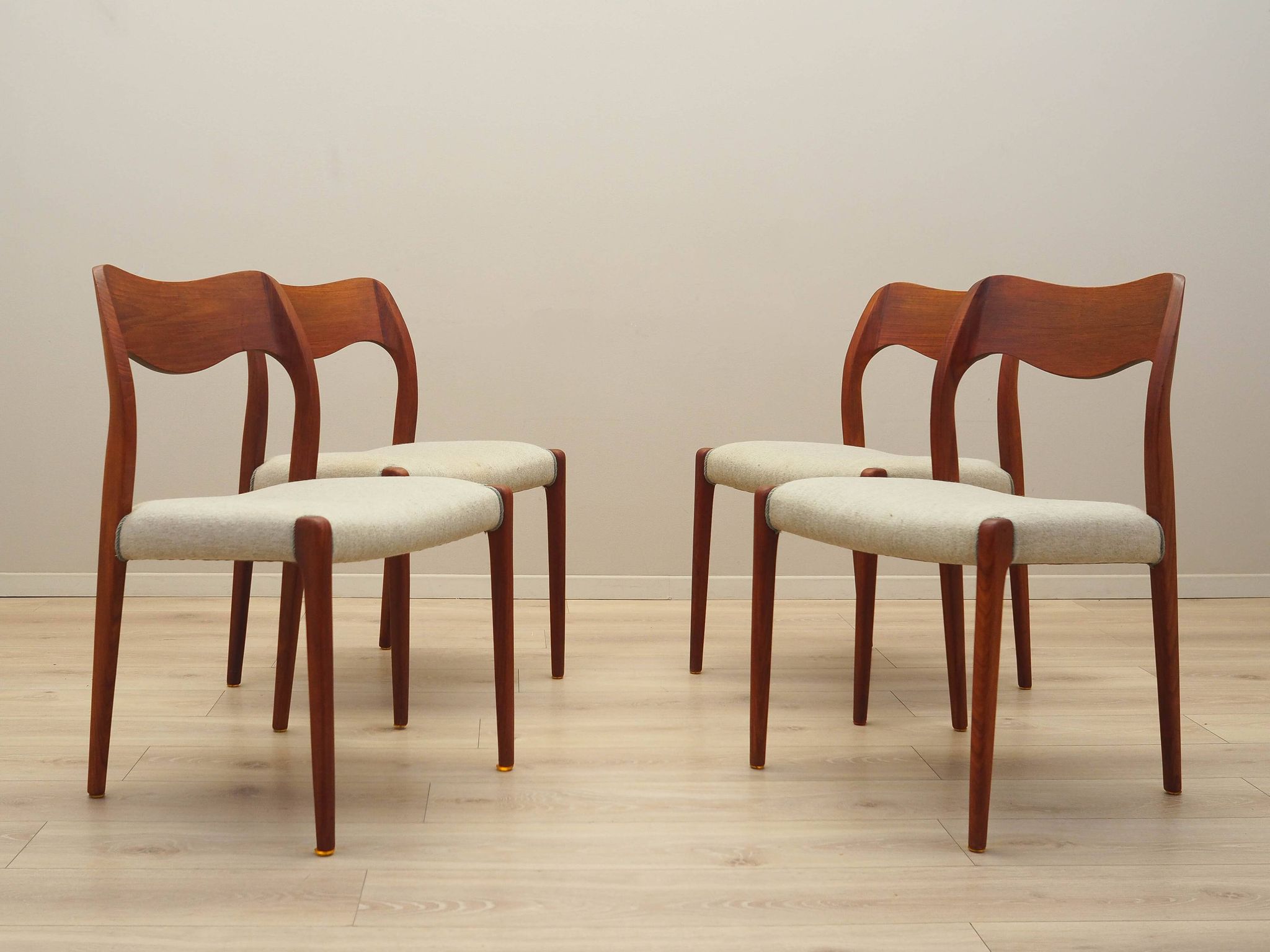 Set of four teak chairs, Danish design, 1960s, designer: Niels Otto Møller