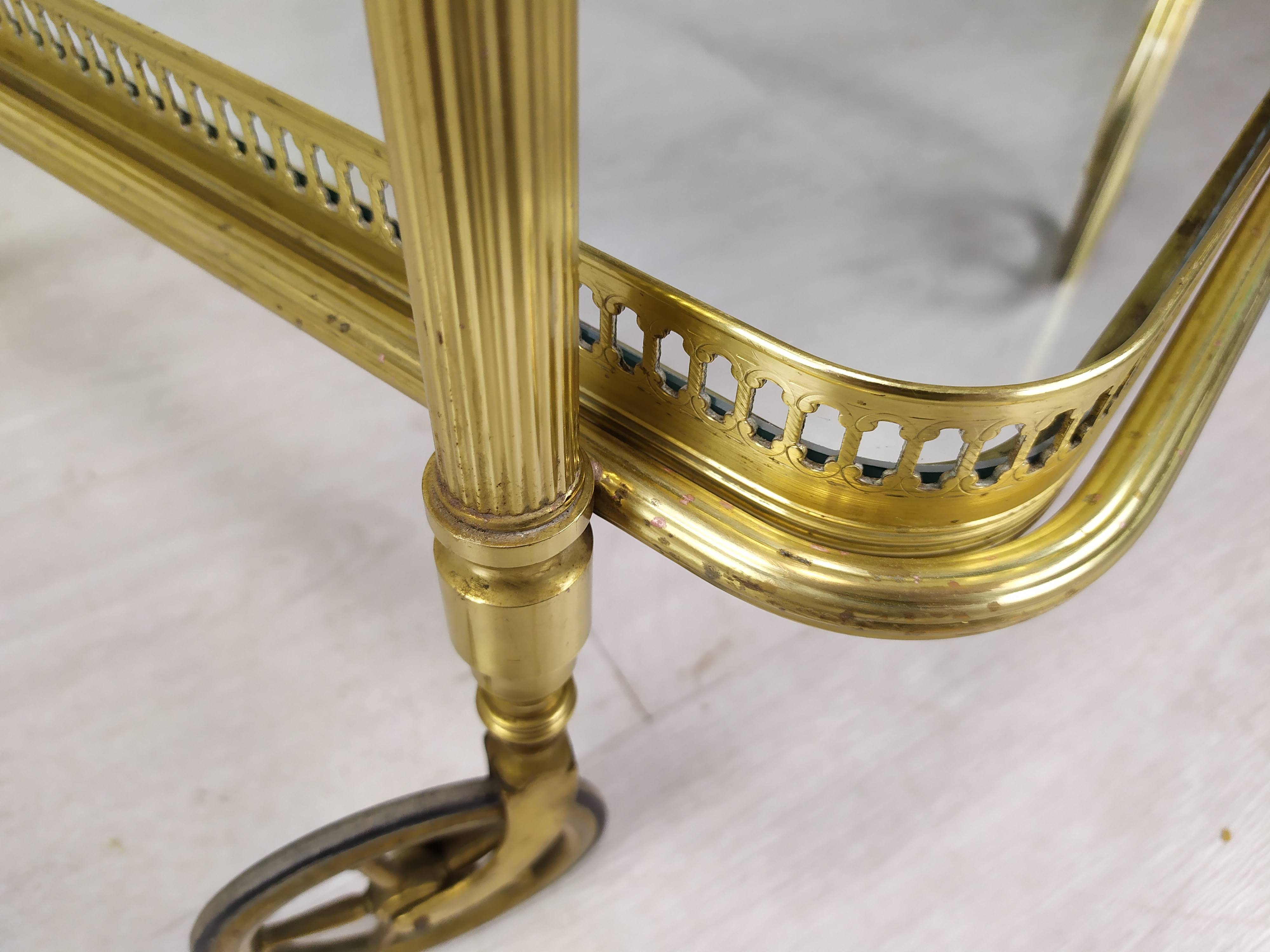 Vintage brass bar trolley service