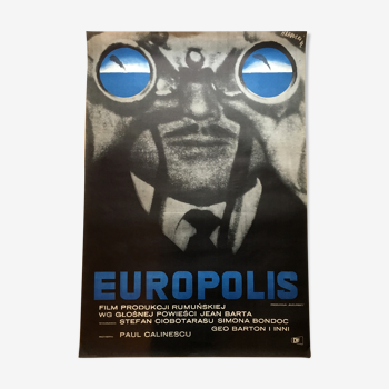 Affiche originale du film polonais "Europolis" de Maciej Raducki, 1963