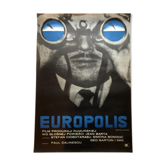 Affiche originale du film polonais "Europolis" de Maciej Raducki, 1963