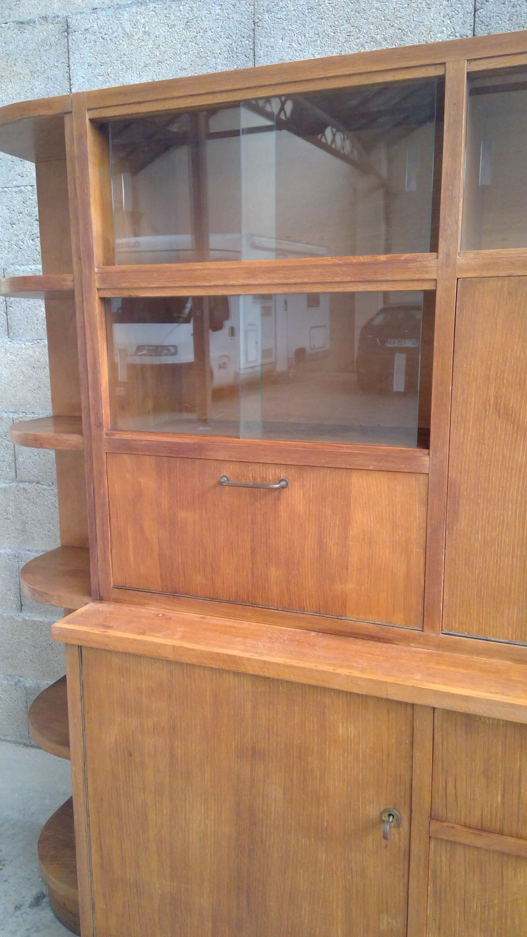 Showcase bookcase modular Secretary bar oak vintage 50-60 years