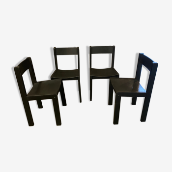 set de 4 chaises vintage 1960 noir