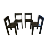 4 vintage 1960 black chairs